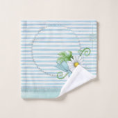 Marguerite avec les rayures bleues (Gant de toilette)