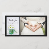 Marguerite blanche avec Merci de Mariage bleu Jar  (Devant)