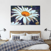 Marguerite Daisy met gevlekte insecten Canvas Afdruk (Insitu (Slaapkamer))