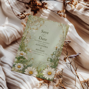 Marguerite Daisy Stof Bruiloft Save The Date