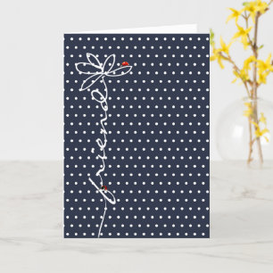 marguerite d'anniversaire et carte de coccinelle