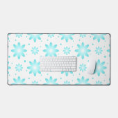 Marguerite délicate blanche et turquoise, point mo (Clavier et souris)