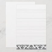 Marguerite et Feuille Floral Art Linked papeterie (Devant / Derrière)