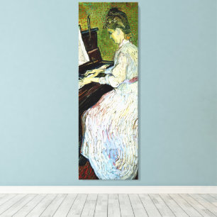 Marguerite Gachet in Piano door Vincent van Gogh Canvas Afdruk