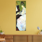 Marguerite Gachet in Piano door Vincent van Gogh Canvas Afdruk (Insitu (Woonkamer))