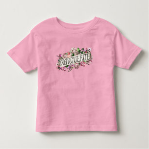 Marguerite Name Floral Banner Cute & Girly Kinder Shirts