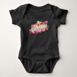 Marguerite Name  Floral Banner Cute & Girly Romper