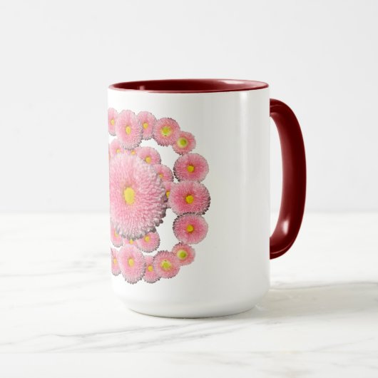 Marguerite rose Combo Mug (Devant droit)