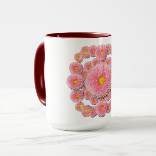 Marguerite rose Combo Mug (Devant gauche)