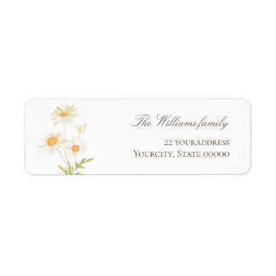 marguerites aquarelle Adresse de retour Étiquette