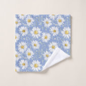 Marguerites blanches sur bleu (Gant de toilette)