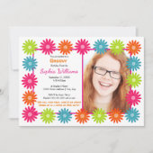 Marguerites colorées - Invitation d'anniversaire (Devant)