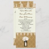 marguerites en bocal mason, programme de mariage b (Devant / Derrière)