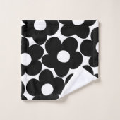 Marguerites noires et blanches rétro #1 #décoratio (Gant de toilette)