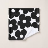 Marguerites noires rétro #1 #décoration #art (Gant de toilette)