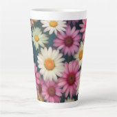 Marguerites roses et blanches - Latte Mug (Devant)