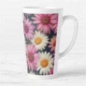 Marguerites roses et blanches - Latte Mug (Droite)