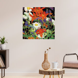 Marguerites, Wood Lilies en Vetch Poster