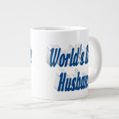 Mari à demi-texte bleu mer tasse de café géant (Devant droit)