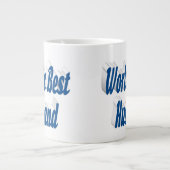 Mari à demi-texte bleu mer tasse de café géant (Devant)