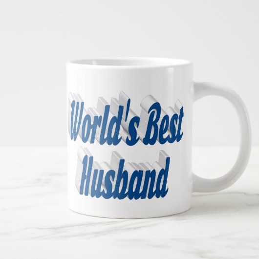 Mari à demi-texte bleu mer tasse de café géant (Droite)