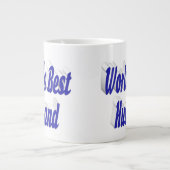 Mari avec tasse de café géante à demi-texte bleu (Devant)