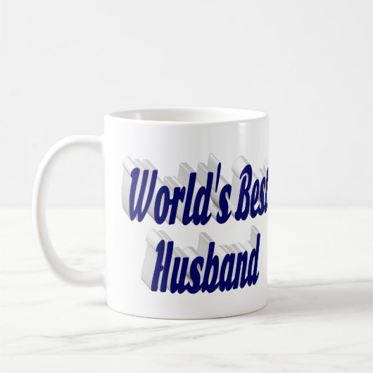 Mari avec un mug à café à moitié texte bleu foncé (Gauche)