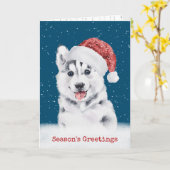 Mari de Noël dans la carte des flocons de neige (Fleur jaune)