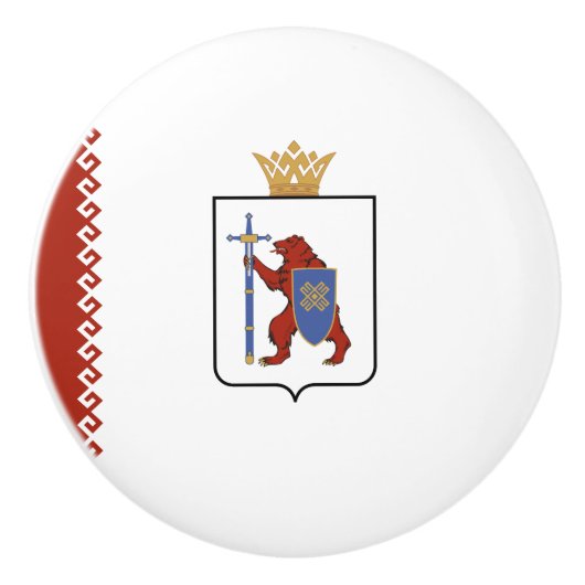 Mari El Flag Keramische Knop (Voorkant)