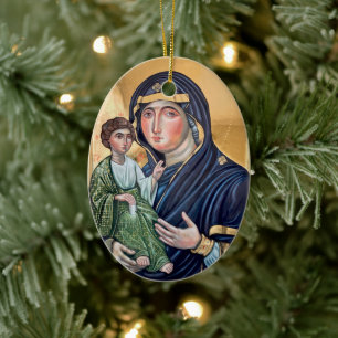 Maria Advocata Nostra Icoon Keramisch Ornament