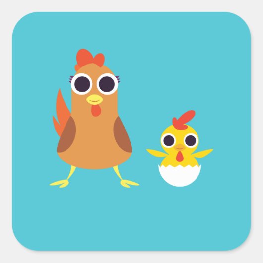 Maria & Bandit the Chickens Vierkante Sticker (Voorkant)