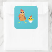Maria & Bandit the Chickens Vierkante Sticker (Tas)