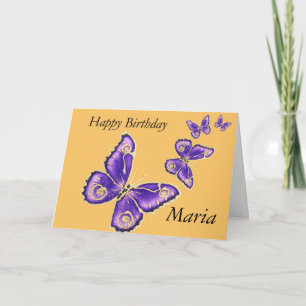 Maria, Bonne carte papillon d'anniversaire
