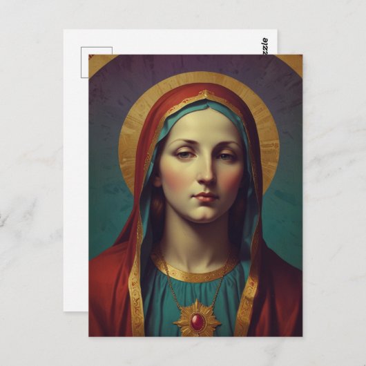 Maria devotionele Rooms-Katholieke Heilige Kaart (Voorkant / Achterkant)