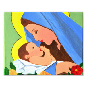 Maria en baby Jesus Foto Afdruk