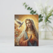 Maria en de witte duif briefkaart (Staand voorkant)