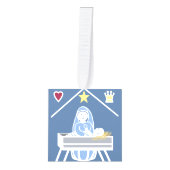 Maria en Jezus Christelijk Kubus Ornament (Voorkant)