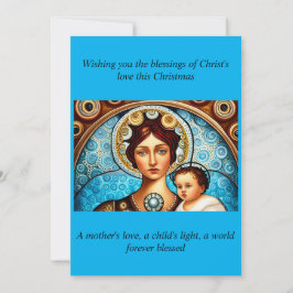 Maria en Jezus Kerstmis kunst en citaat Feestdagenkaart