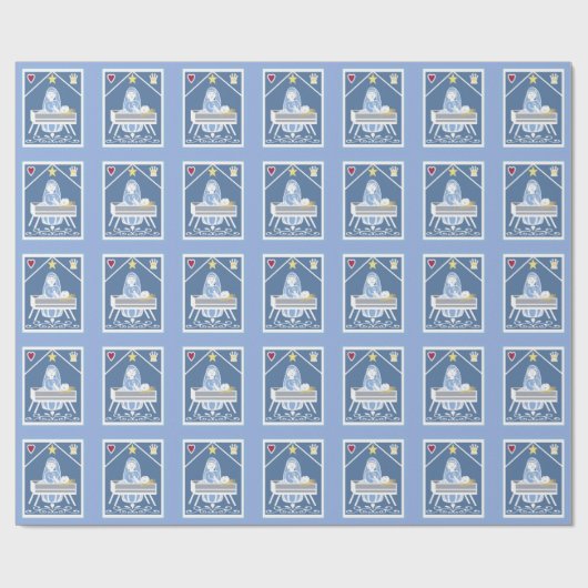 Maria en Jezus kerststal Cadeaupapier (Vlak)