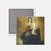 Maria en kind,  beeldende kunst magneet (Voorkant / Achterkant)