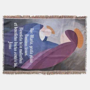 Maria en kindje Jezus Ave Maria vintage schilderij Deken