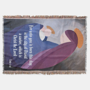 Maria en kindje Jezus Lucas 2:11 vintage schilderi Deken