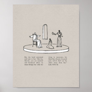 Maria en Martha met Jezus - Bijbel van het Nieuwe Poster