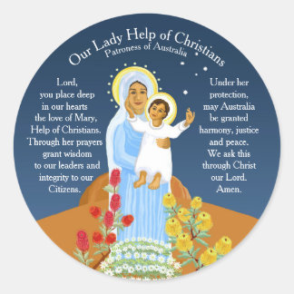 Maria, Help van Christenen Ronde Sticker