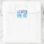 Maria in de hemel vierkante sticker (Tas)