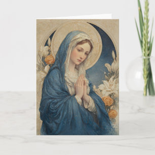 Maria in het blauw met halo kaart