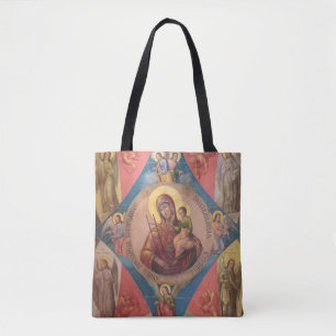 Maria, Jezus en engelen Tote Bag
