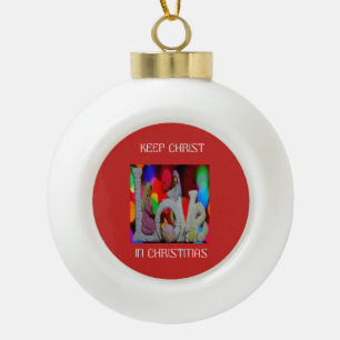 Maria Jozef Baby Jezus Liefde Gekleurde Cirkels Keramische Bal Ornament