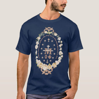 Maria Katholieke Maagd Maria Maria Kruis Bloemen R T-shirt