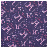 Maria lettre m monogramme tissu de fleurs de coeur (Échantillon)